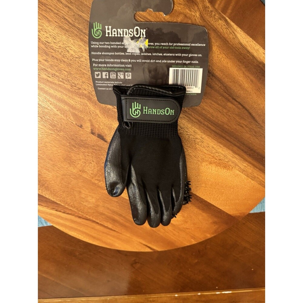Hands On Grooming Shedding Bathing Gloves for Pets, Size S Black, Wet/Dry - Picture 2 of 6